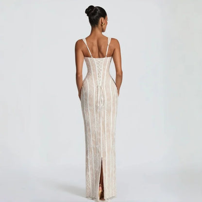 VÉRIELLE | Ivory Lace Corset Mermaid Gown
