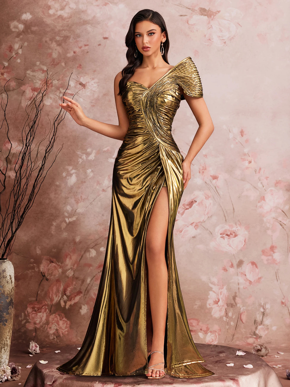 Luxury Slanted Shoulder Fishbone Evening Dresses Woman Waist-cinching Mermaid Wedding Party Elegant Long Formal Prom