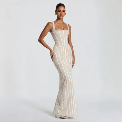 VÉRIELLE | Ivory Lace Corset Mermaid Gown