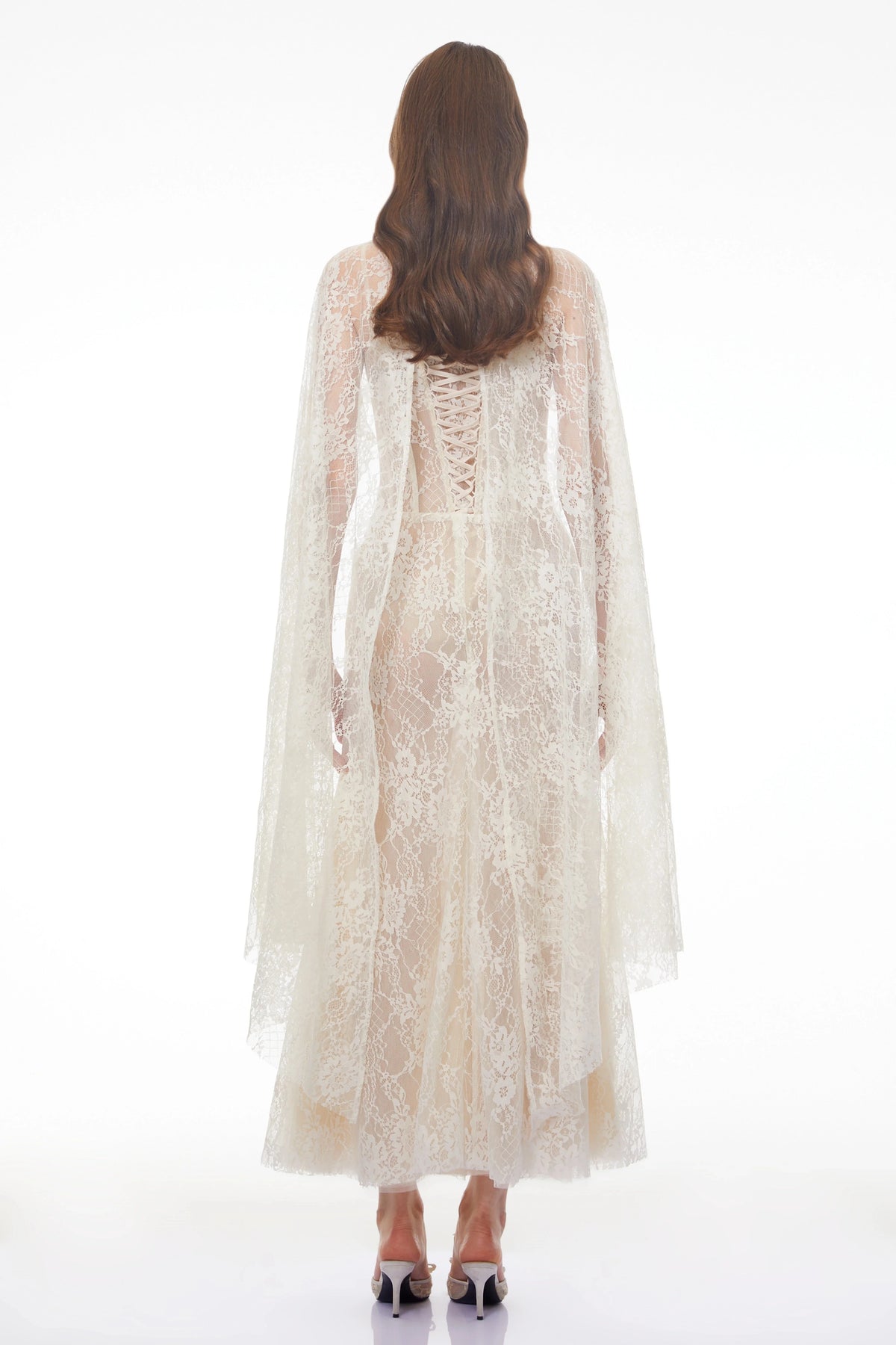 Customized Lace High Collar Trumpet Floor-length Bespoke Occasion Woman Elegant Shawl Wedding Prom Dresses High Quality